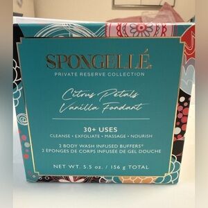 New- SPONGELLE Citrus Petals AND Vanilla Fondant Body Wash Infused Buffers (2)